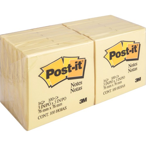 Post-it Notes, 3 in x 3 in, Canary Yellow